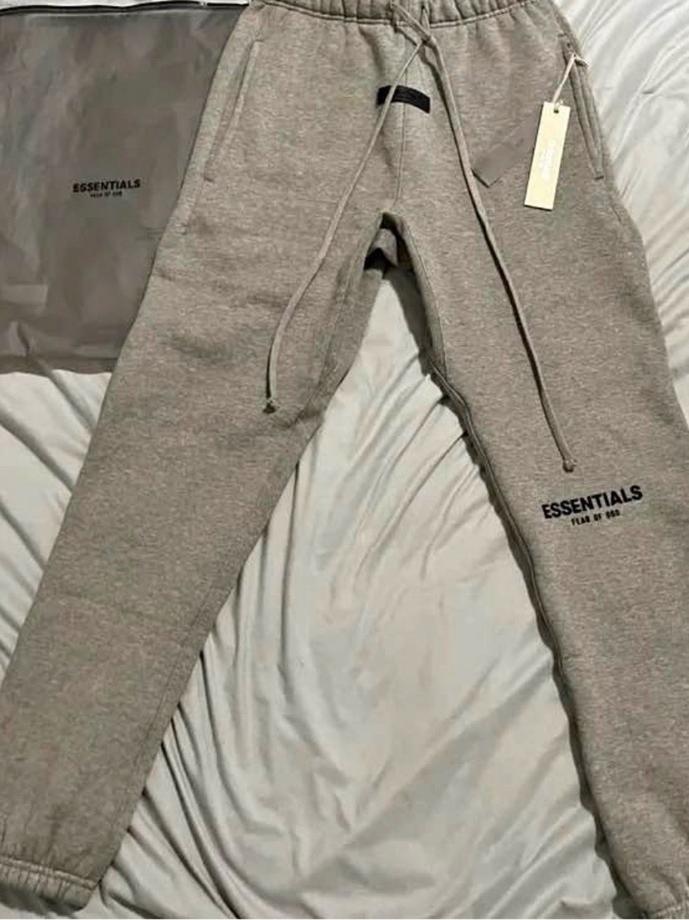 Essentials Men’s Light Gray Sweatpants with Logo